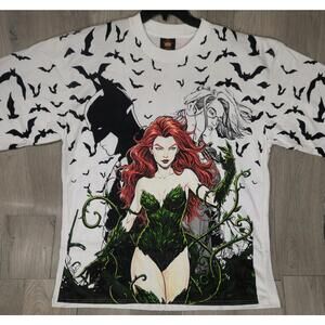 Poison Ivy & Dark Knight Batman DC Comics T-shirt Size 2XL Crown Tag AOP #10